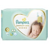 Pannolini Premium Care New Born n. 0, +3 kg, 30 pezzi, Pampers
