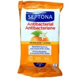 Salviette umidificate antibatteriche ai fiori d'arancio, 15 pezzi, Septona