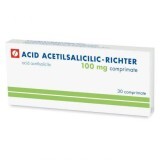 Acido acetilsalicilico 100 mg, 30 compresse, Gedeon Richter Romania