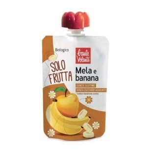 Purea di Mela e Banana Bio - Solo Frutta, 100 g, Baule Volante