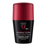 Deodorante roll-on antitraspirante 96h Clinical Control, 50 ml, Vichy Homme