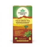 Tulsi Ashwagandha e Tè Verde, 25 bustine, Organic India