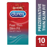 Preservativi Feel Thin Slim Fit, 10 pezzi, Durex