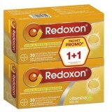 Pack Redoxon Vitamina C 1000 mg al gusto di limone, 1+1, 30+30 compresse effervescenti, Bayer