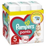 Pannolini Pantaloni Stop&Protect XXL Box, N. 5, 12-17 kg, 152 pz, Pampers