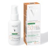 Fluido protettivo solare UV Clear, per pelli grasse con tendenza acneica SPF 50 + Capital Soleil, 40 ml, Vichy