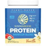 Proteine ​​biologiche a base vegetale Sunwarrior, proteine ​​biologiche vegane, al gusto di vaniglia, 375 g