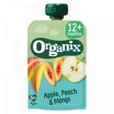 Purea di mele, pesche e mango bio, +12 mesi, 100 g, Organix