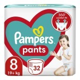 Pantaloni fasciatoio Stop&Protect, n. 8, +19 kg, 32 pz, Pampers