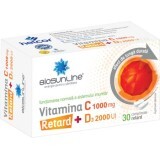 Vitamina C 1000 mg + D3 2000 UI Retard Biosunline, 30 compresse, AC Helcor