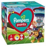 Pantaloni per pannolini Paw Patrol, n. 6, 14 -25 kg, 60 pz, Pampers