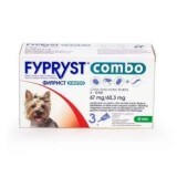 Pipette antiparassitarie per cani di piccola taglia 2-10 kg Fypryst Combo Dog S 67 mg, 3 pipette, Krka