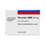 Thrombo ASS 50 mg, 30 compresse gastroresistenti, Lannacher