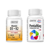 Pachet PentaMag 30 caps + Vitamina D3 + K2 Forte 30 caps Zenyth