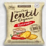Chips biologici espansi di lenticchie rosse e peperoncino, 45 g, Mc Lloyd's