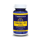 Calcio + D3 + Vitamina K2, 120 capsule, Herbagetica