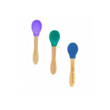 Set di 3 cucchiai di bambù, viola, verde, blu, Eco Rascals