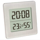 Termometro e igrometro digitale con orologio e sveglia, 30.5038.54, TFA