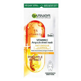 Maschera tovagliolo con ananas e vitamina Cg Fiala Anti-Fatigue Skin Naturals, 15 g, Garnier