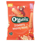 Baguette di mais e avena biologiche con fragole, 25 g, + 6 mesi, Organix
