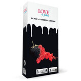 Confezione di preservativi Big Max + lubrificante alla fragola, 3+3 pezzi, Love Plus