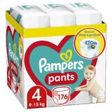 Pantaloni per pannolini Stop&Protect XXL Box, n. 4, 9-15 kg, 176 pezzi, Pampers
