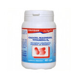 Calcio, Magnesio, Vitamina D3, 40 capsule, Favisan