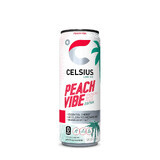 Celsius Energy Drink Peach Vibe, bevanda energetica gassata al gusto di pesca bianca, 355 ml