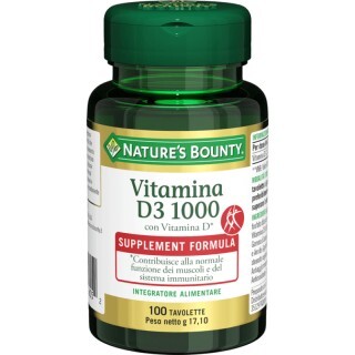 Nature’s Bounty Vitamina D3 1000 Integratore Alimentare 100 Tavolette