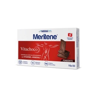 Nestlé Health Science Meritene Vitachoco Fondente Integratore Di Vitamine E Minerali In Cioccolato Svizzero 15 x5g