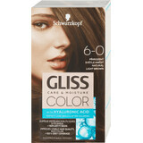 Schwarzkopf Gliss Color Tintura permanente per capelli 6-0 Marrone chiaro naturale, 1 pz