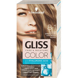 Schwarzkopf Gliss Color Tintura permanente per capelli 8-1 Biondo medio freddo, 1 pz