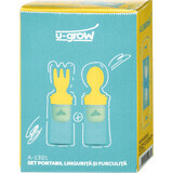 U-Grow Set cucchiaio e forchetta per bambini, 2 pz
