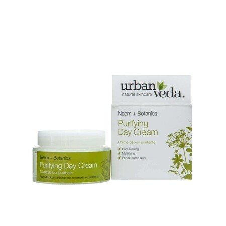 Crema giorno opacizzante con estratto di neem biologico - pelle grassa, Purificante - Urban Veda, 50 ml