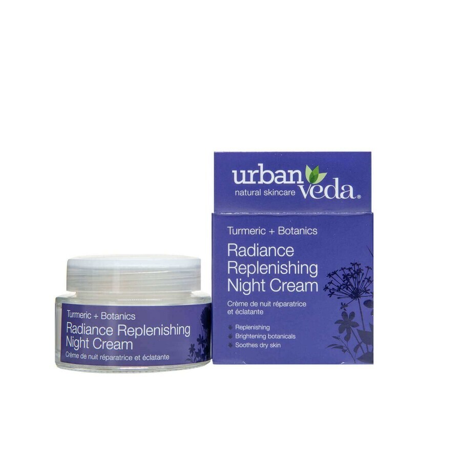 Crema notte fortemente idratante con estratto di curcuma - pelle secca, Radiance - Urban Veda, 50 ml