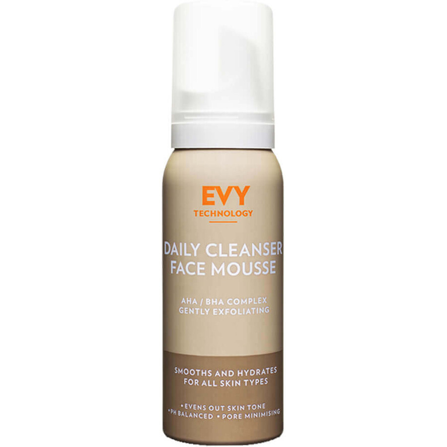 Daily Cleanser Face Mousse - Exfoliërend reinigingsschuim met AHA/BHA complex en Sebustop technologie, EVY TECHNOLOGY, 100 ml