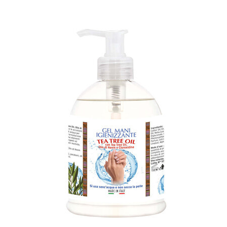 Gel igienizzante mani con Tea Tree oil, Olio di Neem e Clorexidina, La Dispensa, 300 ml