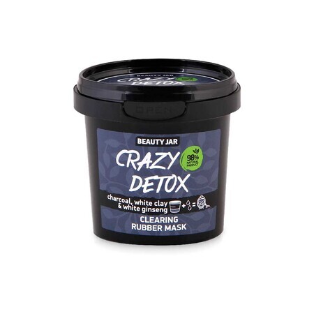 Maschera viso detossinante alginato, con carbone e argilla bianca, Crazy Detox, Beauty Jar, 20g