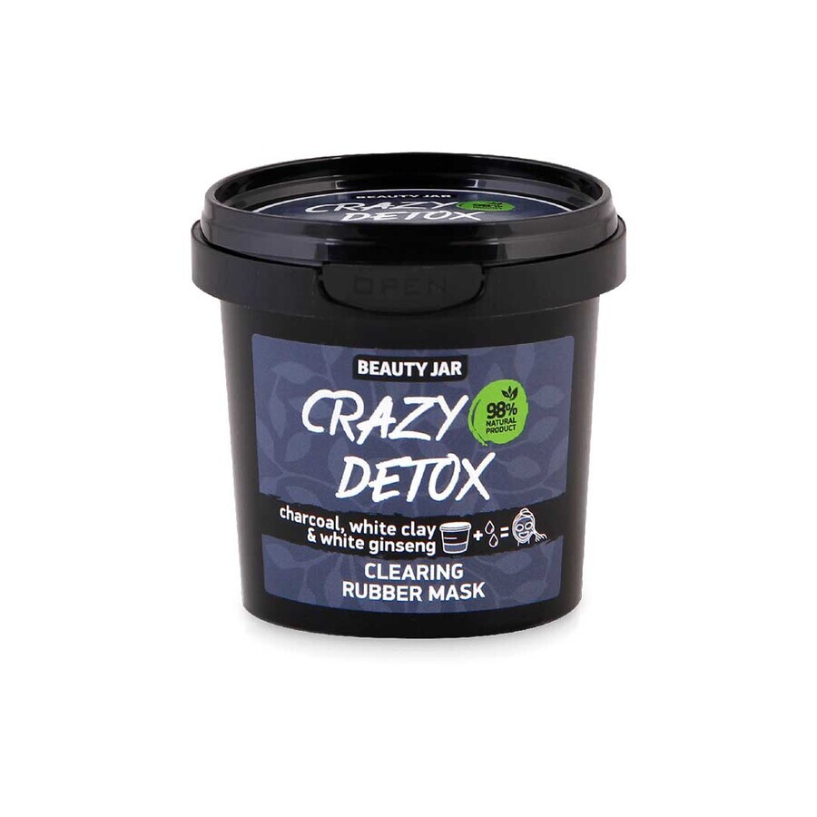 Maschera viso detossinante alginato, con carbone e argilla bianca, Crazy Detox, Beauty Jar, 20g