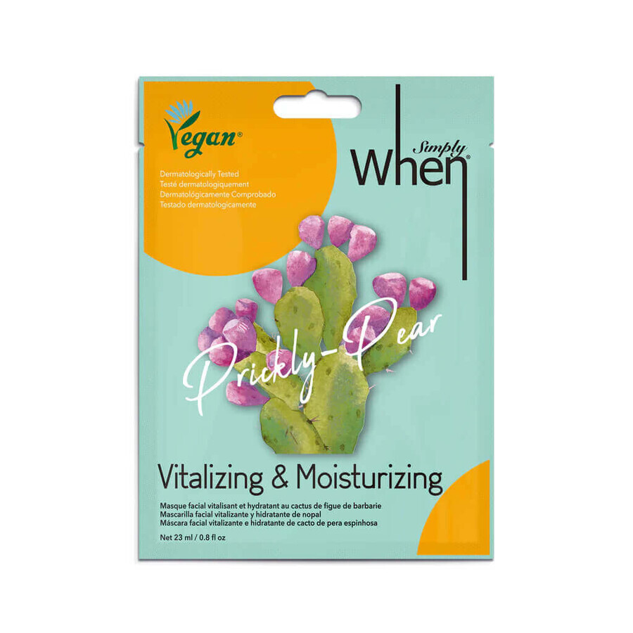 Revitalising and moisturising vegan mask with cactus fruit extract for very dry or damaged skin, Simply When, 23 ml