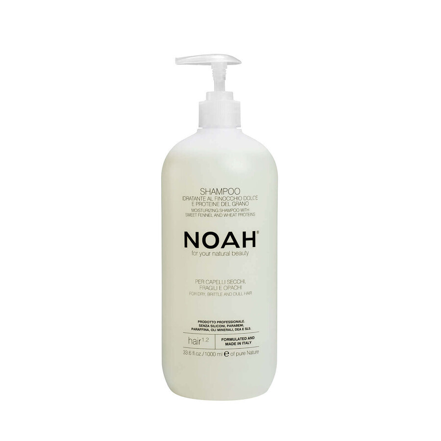 Shampoo idratante naturale al finocchio per capelli secchi, fragili e spenti (1.2), Noah, 1000 ml