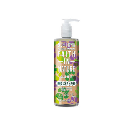 Shampoo vegano per cani, pulizia profonda, con lavanda, Faith in Nature, 400 ml