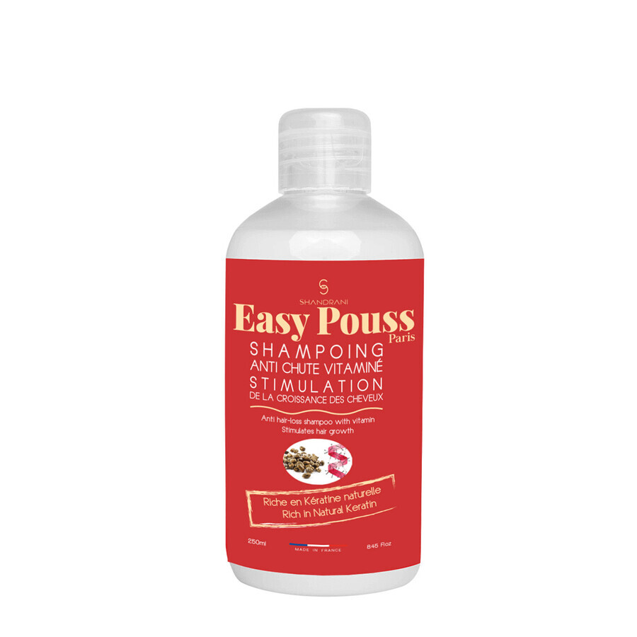 Shampoo vitaminizzato contro la caduta dei capelli, con cheratina, Easy Pouss, 250 ml