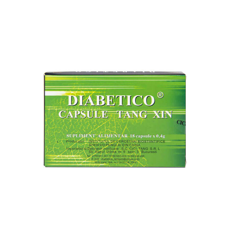 Diabetico - Capsule Tang Xin, 18 capsule, Cina