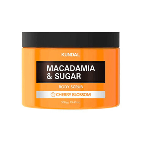 Scrub idratante naturale con macadamia e zucchero, Fiori di Ciliegio, Kundal, 550 ml