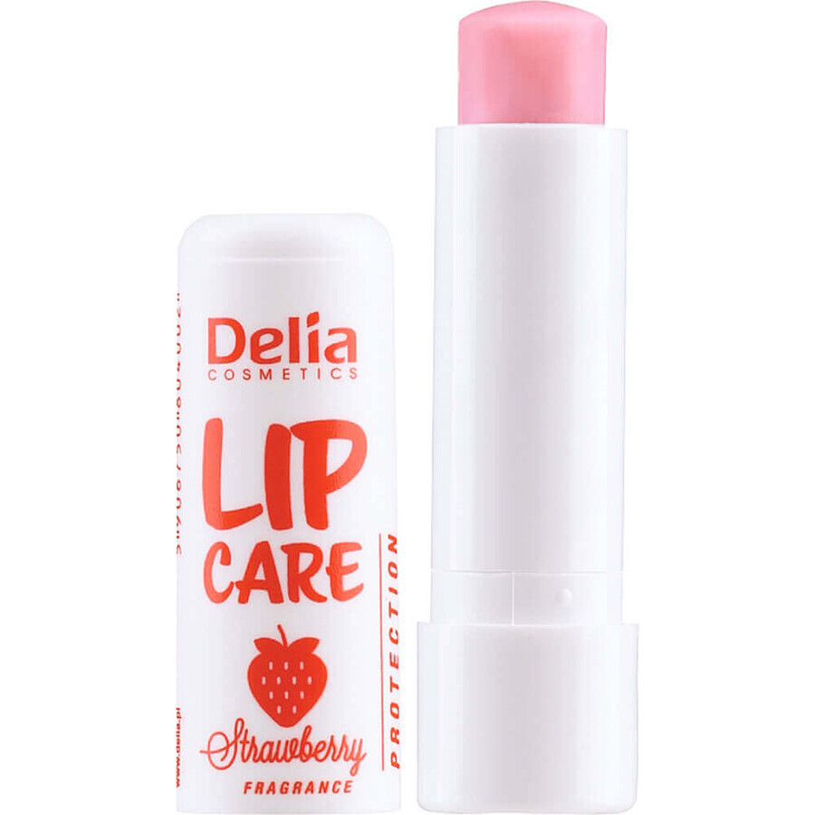 Lippenbalsem met aardbeiensmaak, 4,9 g, Delia