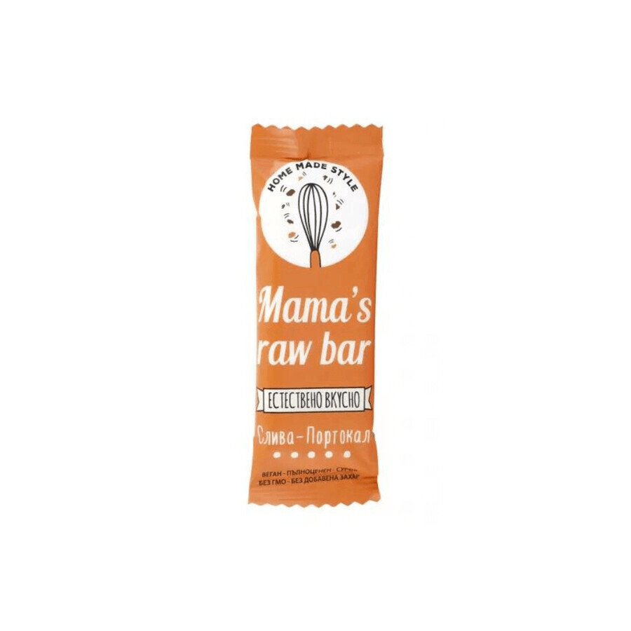 Barretta con prugne e arance, 30 g, Mama's Raw Bar
