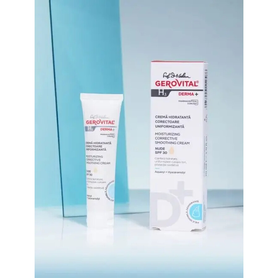 Crema Idratante Correttiva Uniformante Nude SPF 30, Gerovital H3 Derma+, 30 ml, Farmec