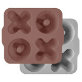 Set di contenitori da cucina in silicone premium, Woody Brown - Powder Grey, Minikoioi