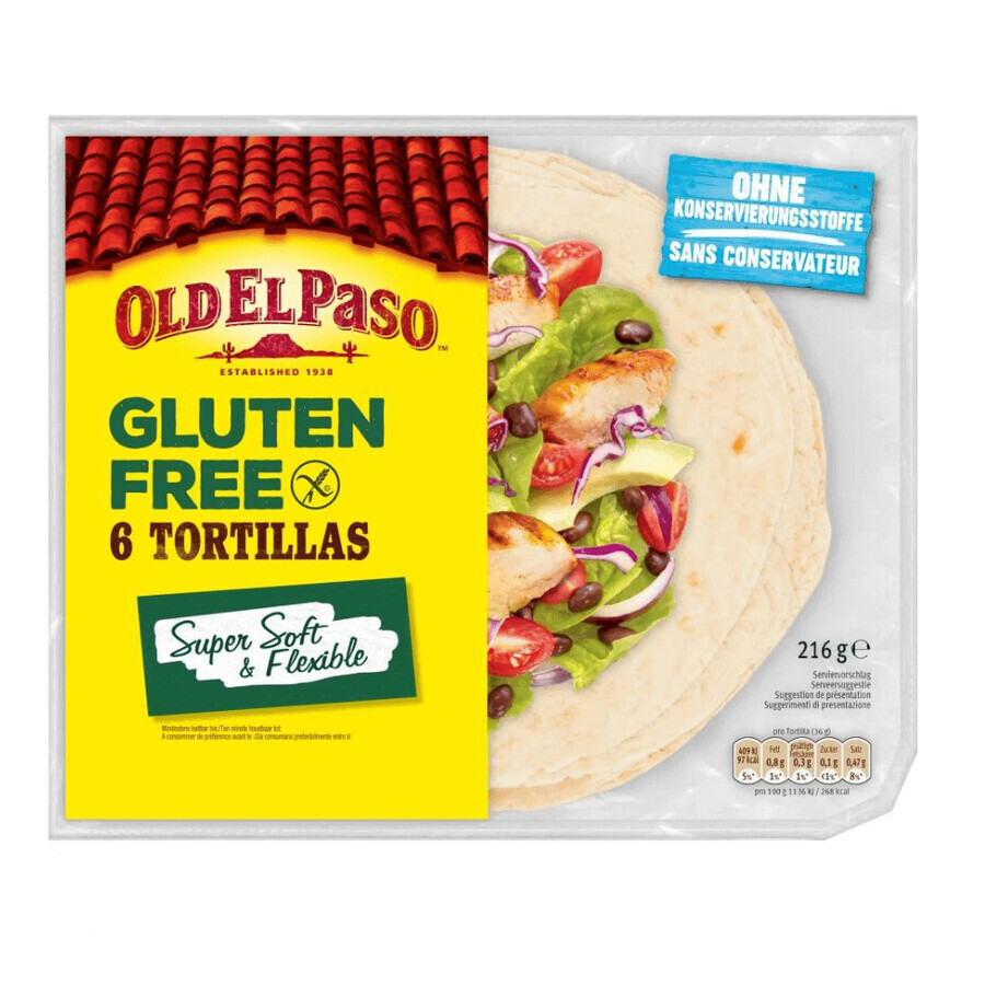 Gluten-free tortillas, 216 g, Old El Paso